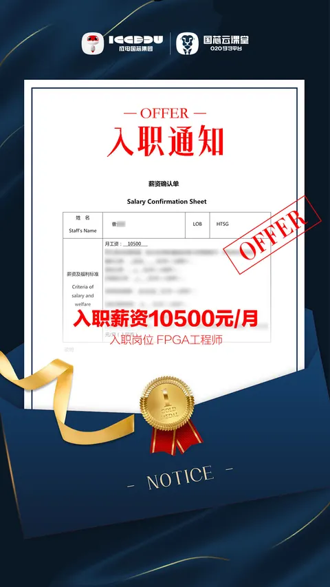 曹同学 FPGA 培训 Offer 喜报